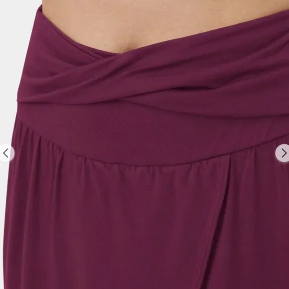 NWT: High Waisted Twisted Side Pocket Palazzo Flowy Split Wide Leg Pants Size M - Picture 5 of 7